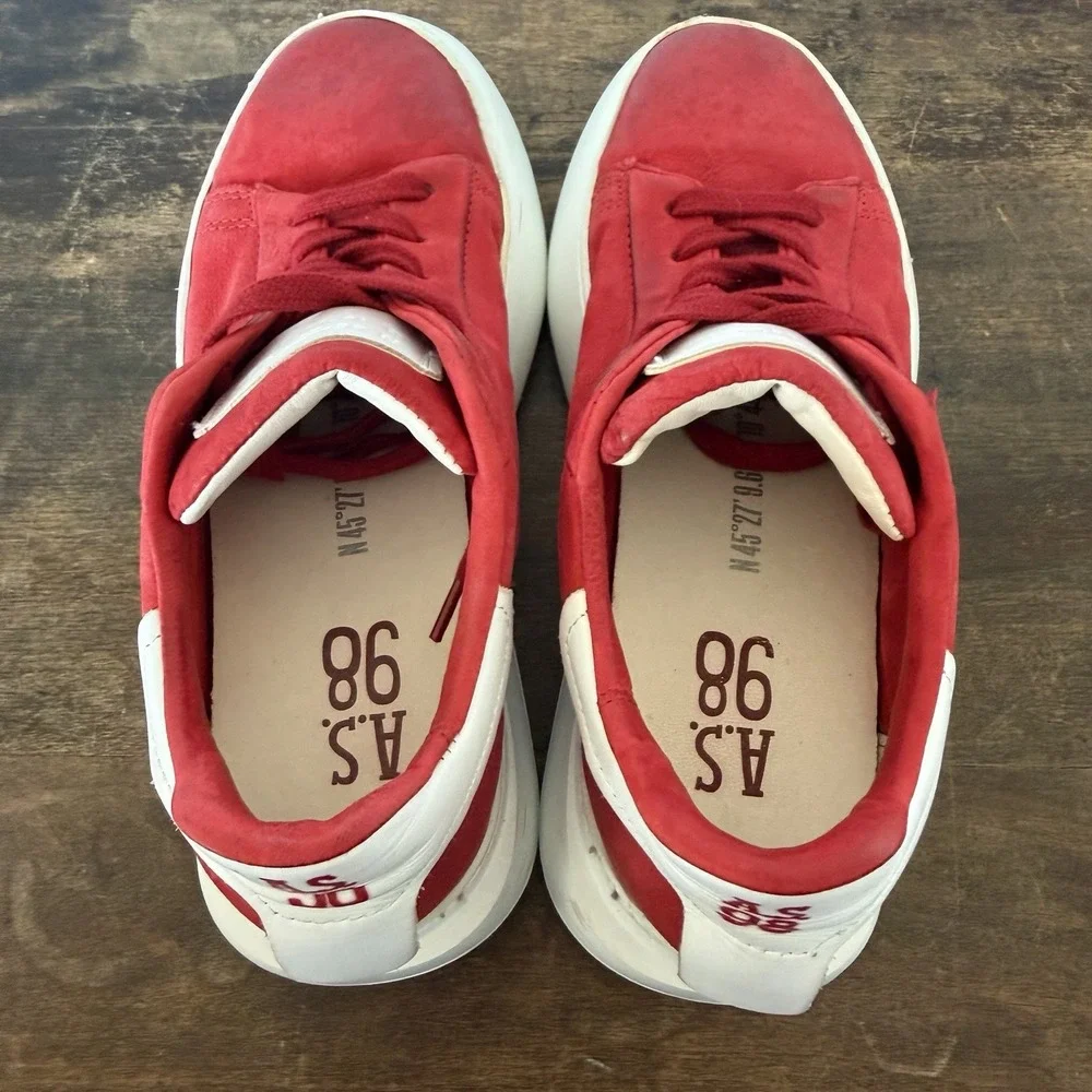 AS98 Hannie Leather Platform Sneaker Blood Red White Box EU 38 US 8 Chunky